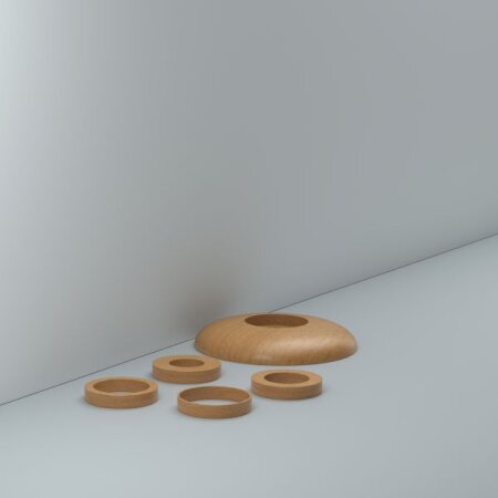 Rohrrosette in Buche 5tlg.