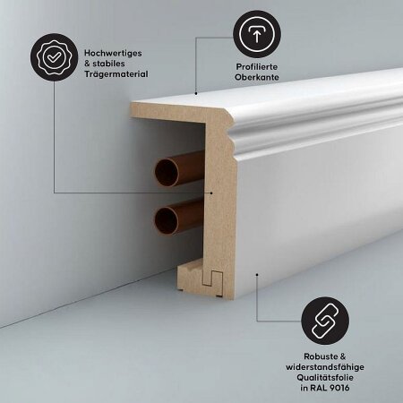 Rohrverkleidung MDF foliert 96x64 Modell Victoria