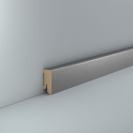 Design-Sockelleiste Wickede 16x40 MDF foliert Edelstahl Dekor