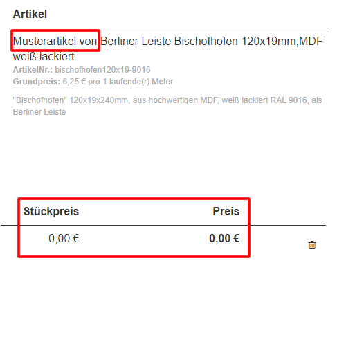 Muster Bestellen Schritt 3: Warenkorb - unsere Muster sind kostenfrei für Sie!